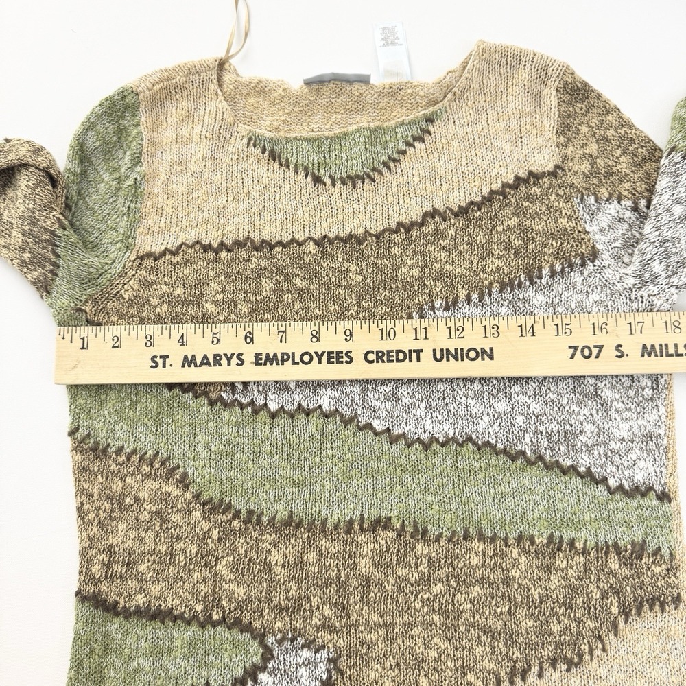 Jh Collectibles Boho Earthy Intarsia Open Knit Sweater L Coastal Basics Textured - Picture 9 of 11